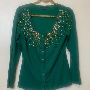 Boston Proper Long Sleeve Cardigan. Green. Size Medium. NWOT.